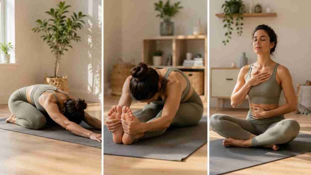 Yoga Meditation for Beginners: Calmer Mind, Stronger Body Beginner yoga meditation routine with gentle Hatha yoga poses