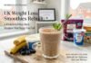 weight loss smoothies - A vibrant, nutrient-dense weight loss smoothie in a glass, featuring healthy ingredients like Greek yoghurt, berries, and spinach on a kitchen counter, representing a balanced meal replacement.
