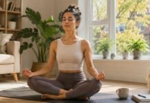 Yoga Meditation for Beginners: Calmer Mind, Stronger Body Yoga meditation for beginners practising at home