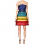 Strapless striped silk-blend dress