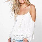 Lucy Cold Shoulder Embroidery Top