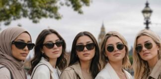Layla Hassan's guide to the best sunglasses for face shape UK, showing oval, round, square, heart and oblong face shape frame recommendations
