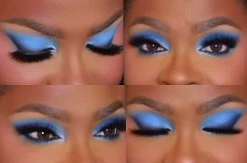 Light Blue Smokey Eye Makeup Look