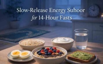 Slow-Release Energy Suhoor Meal Plan for 14-Hour Fasts