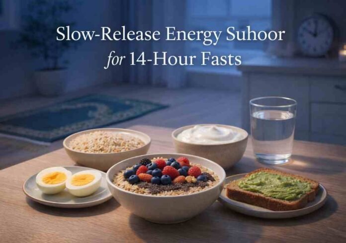 Slow-Release Energy Suhoor Meal Plan for 14-Hour Fasts