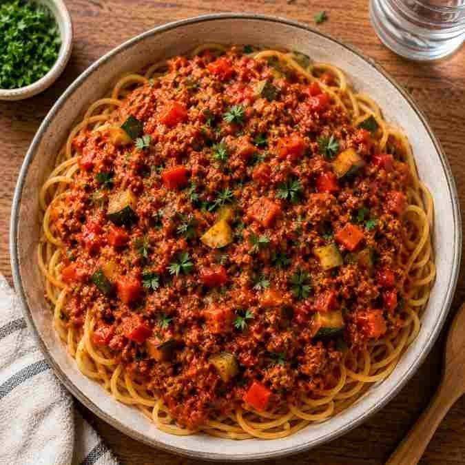 Easy Healthy Dinner Recipes UK: 8 Nutritious Weeknight Meals the Whole Family Will Love Veggie-packed halal turkey bolognese served over wholegrain spaghetti with parmesan, a healthy easy dinner recipe for UK families