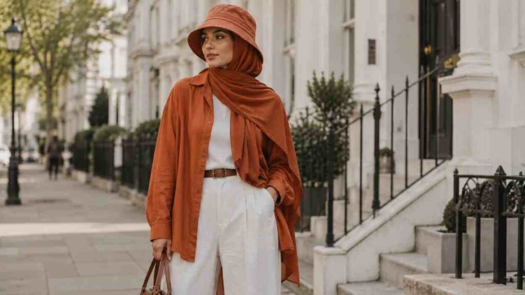 Hijab-friendly bucket hat styling for women UK 2026