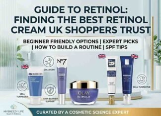 A collection of the best retinol cream options available in the UK, including Olay Retinol24 and No7 Pure Retinol, curated by a cosmetic science expert.