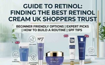 A collection of the best retinol cream options available in the UK, including Olay Retinol24 and No7 Pure Retinol, curated by a cosmetic science expert.