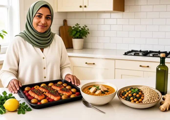 Three anti-inflammatory recipes uk served on a bright kitchen counter