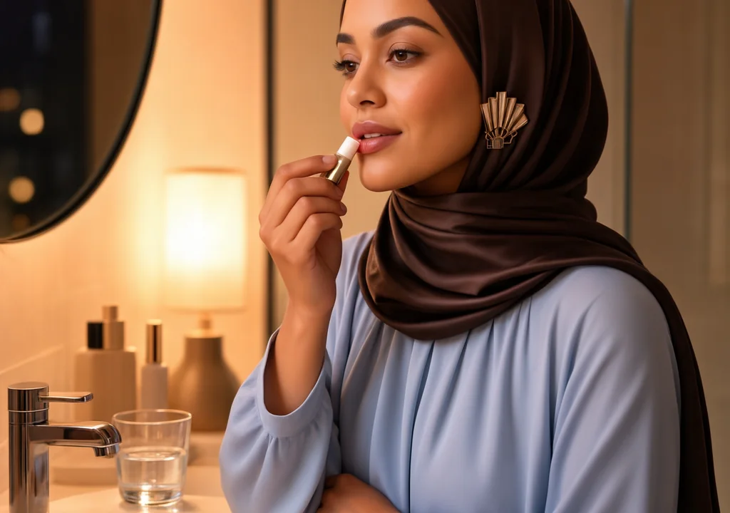 The Best Fruit Flavoured Lip Balm UK: Summer 2026's Sweetest Obsession Woman applying lip balm as final evening skincare step