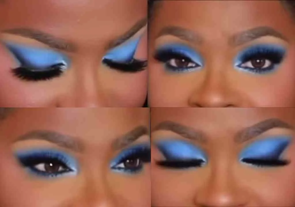 Light Blue Smokey Eye Makeup Look